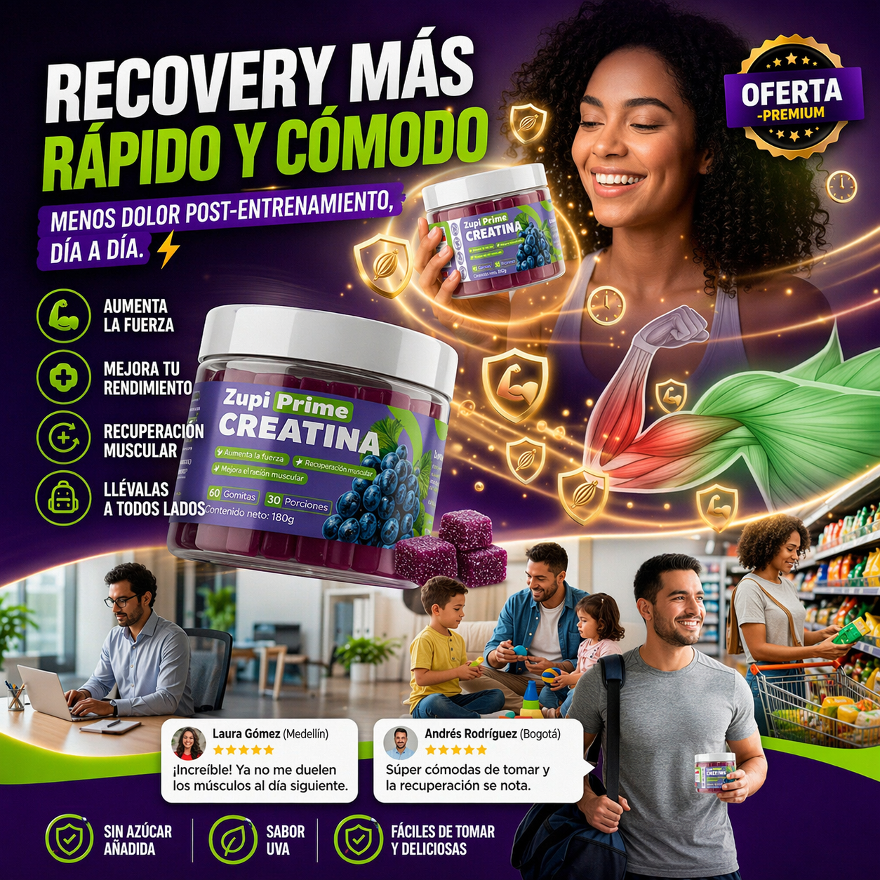 Zupi Prime® Creatine Gummies – Creatina en Gomitas para Más Fuerza sin Complicaciones