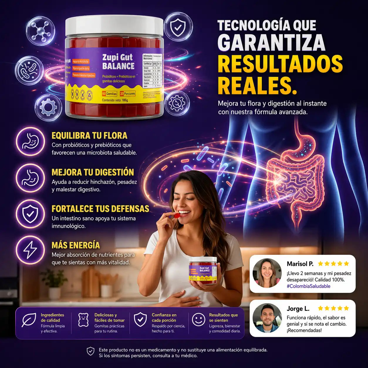 GutReset® Gomitas Digestivas Zupi – Equilibra tu intestino y siéntete liviana