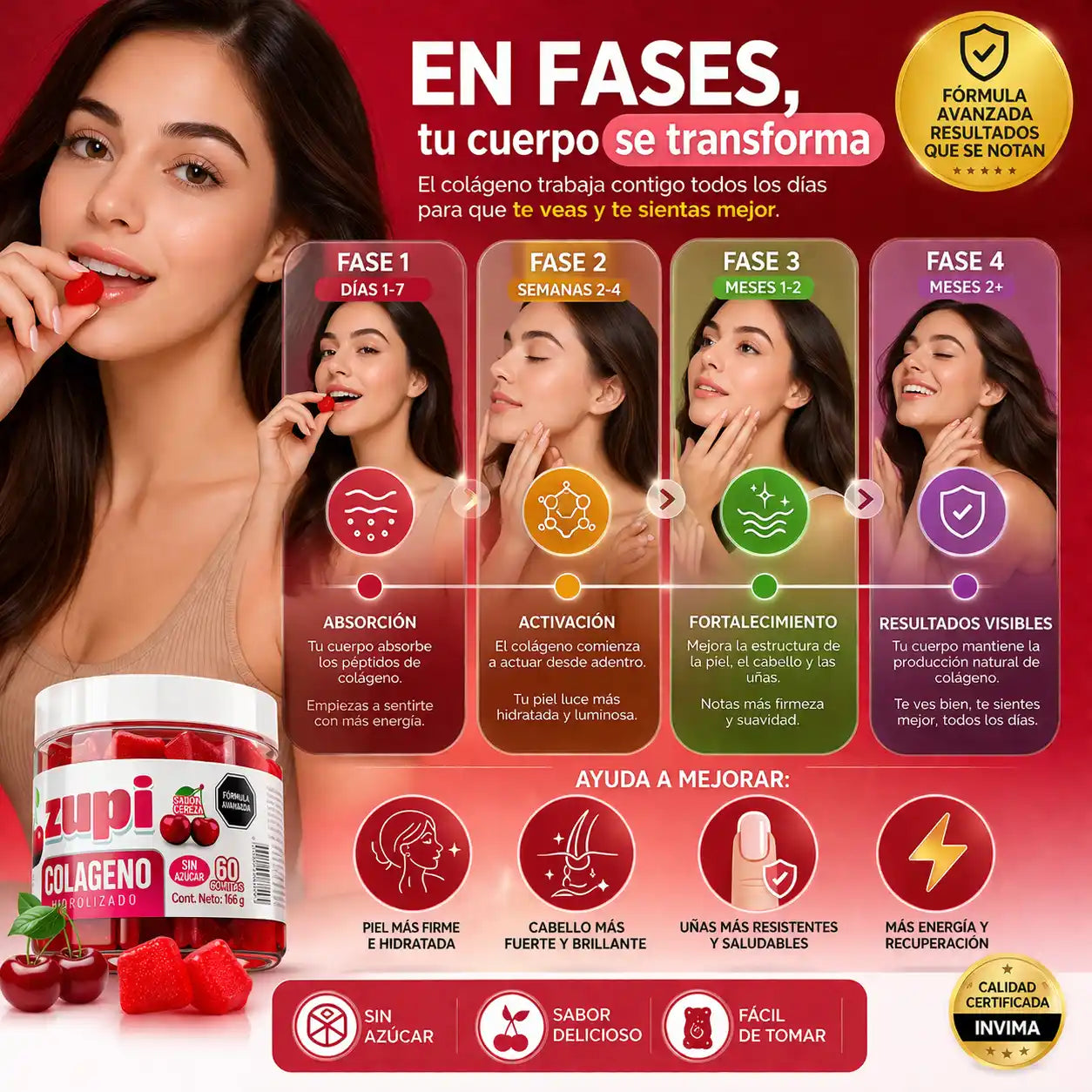 GlowBites™ Gomitas de Colágeno Hidrolizado + Mascarilla Facial | Belleza fácil desde adentro