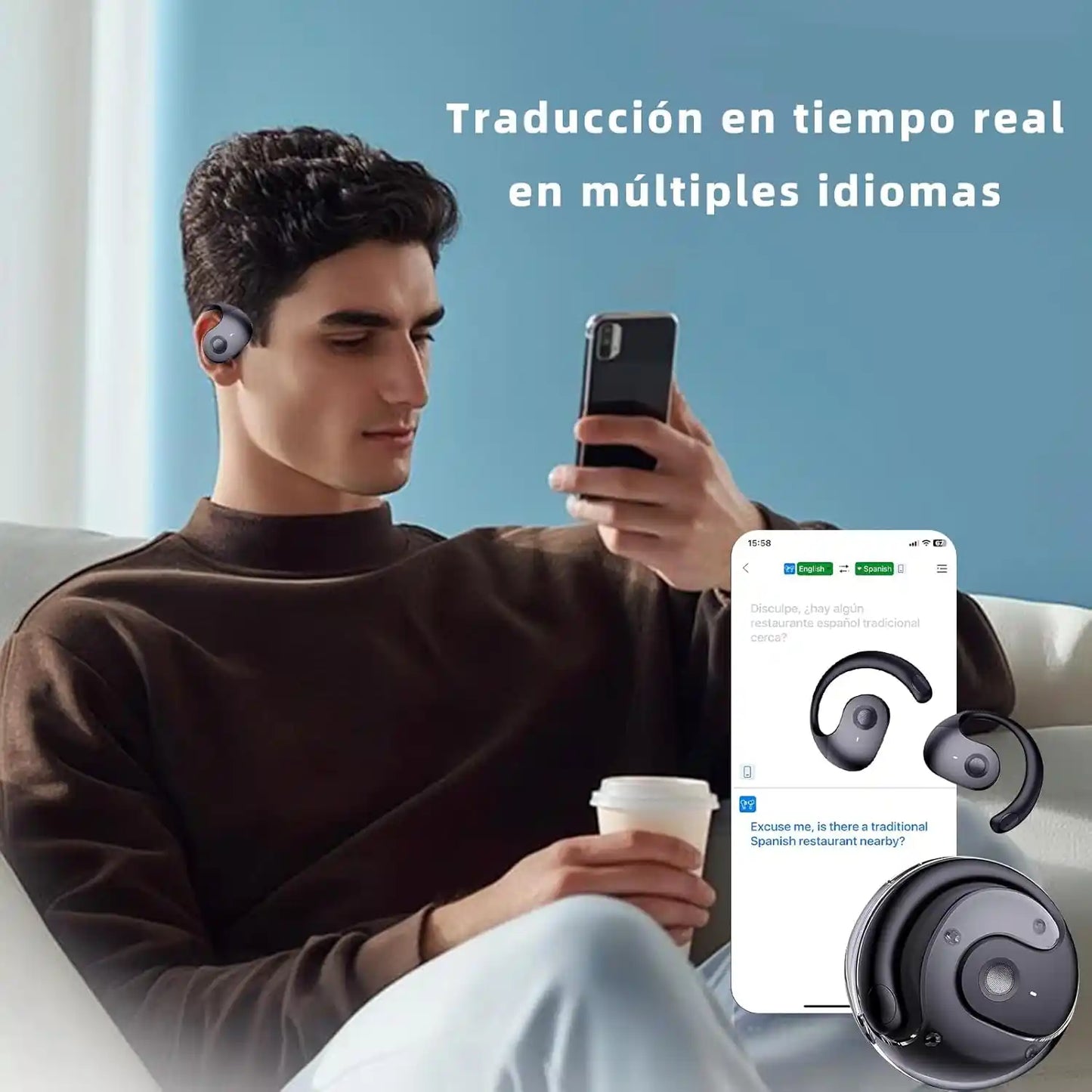 InvisiTalk™ Audífonos Traductores Clip | Entiende cualquier idioma sin que nadie lo note